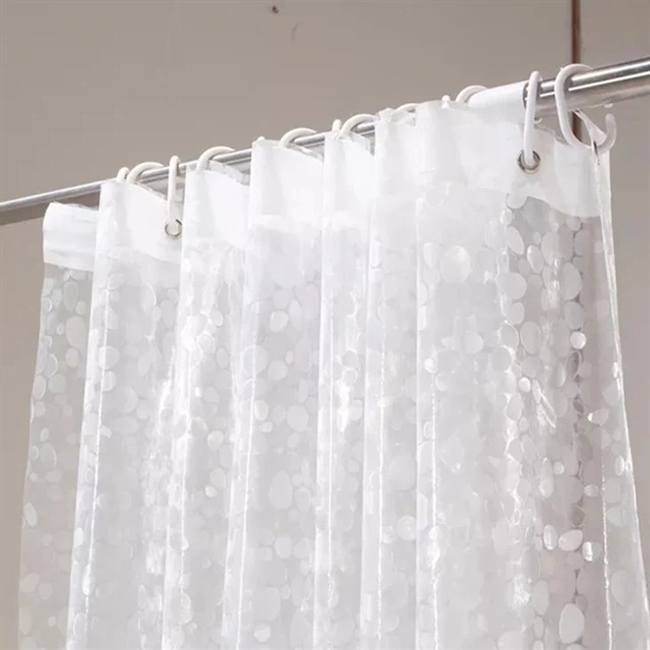 Modern Cobblestone Bath Curtain Mildew-proof Washable Shower Curtain With 12 Hooks